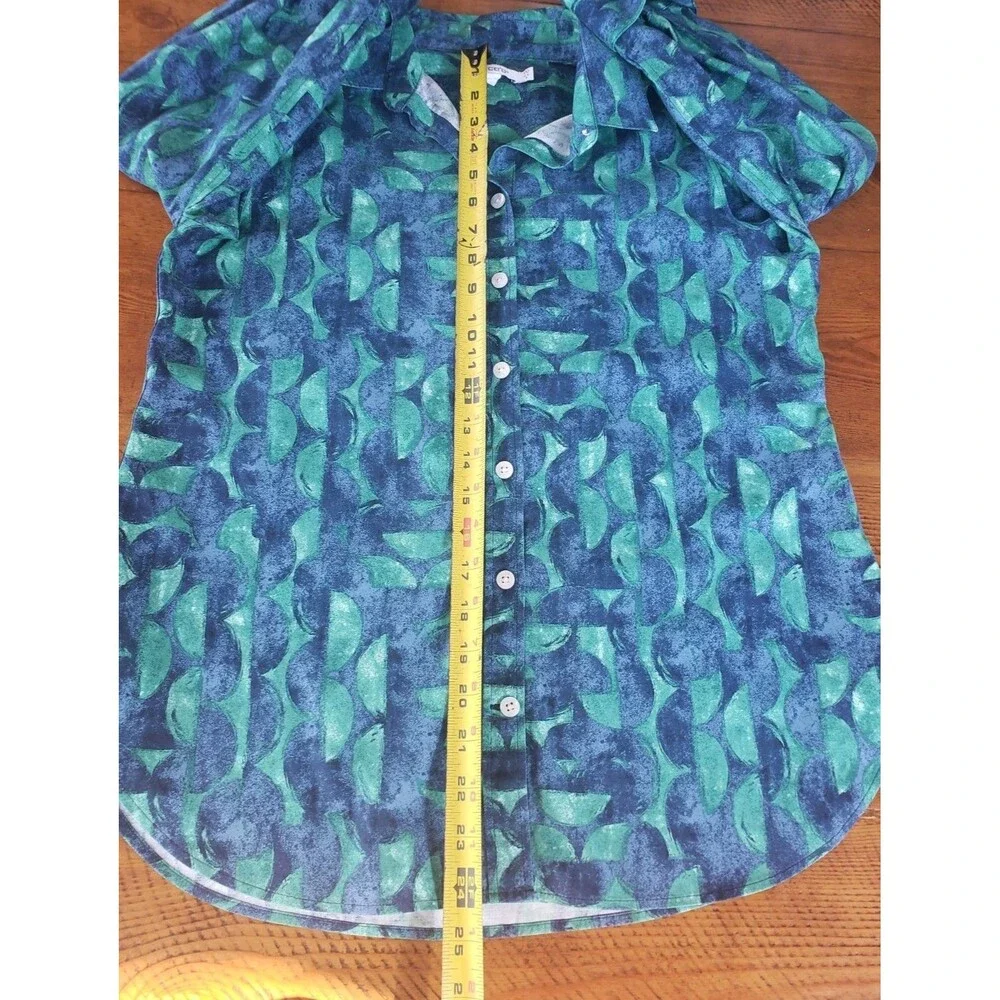 Chicos Chic Stretch Collared 3/4 Sleeve Cotton Spandex Button Blouse Sz 00 US 2 - Picture 10 of 13